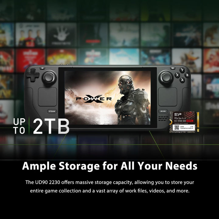 Silicon Power SU01KGBP44UD9007MM 1 TB UD90 2230 NVMe 4.0 Gen4 PCIe M.2 SSD R/W bis zu 5.000/3.200 MB