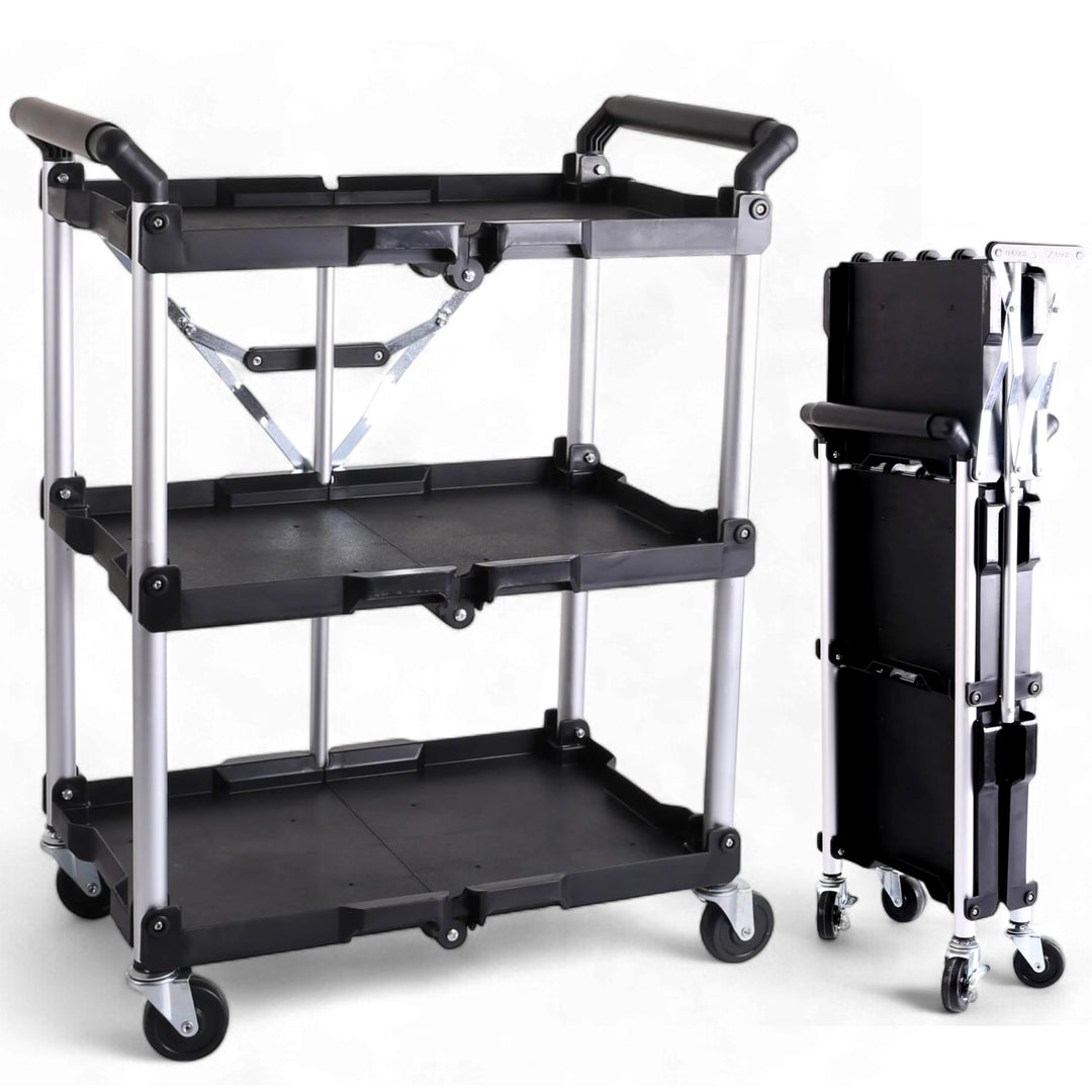 Pallit Servierwagen SERVE mit Rollen | 3 Ebenen | 75 kg Tragkraft | 600 x 380 mm | Rollwagen | Servi