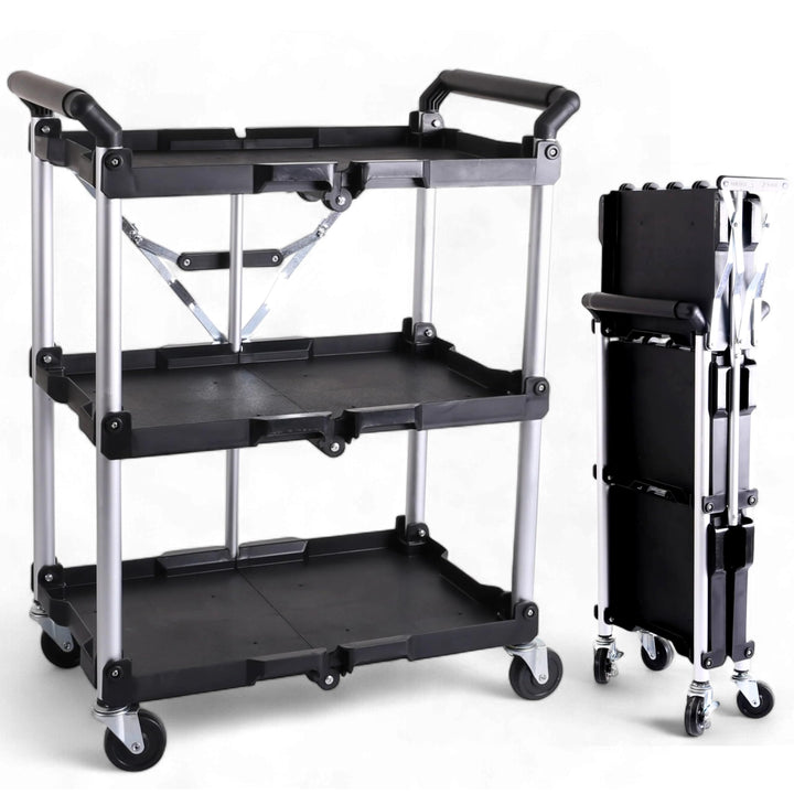 Pallit Servierwagen SERVE mit Rollen | 3 Ebenen | 75 kg Tragkraft | 600 x 380 mm | Rollwagen | Servi