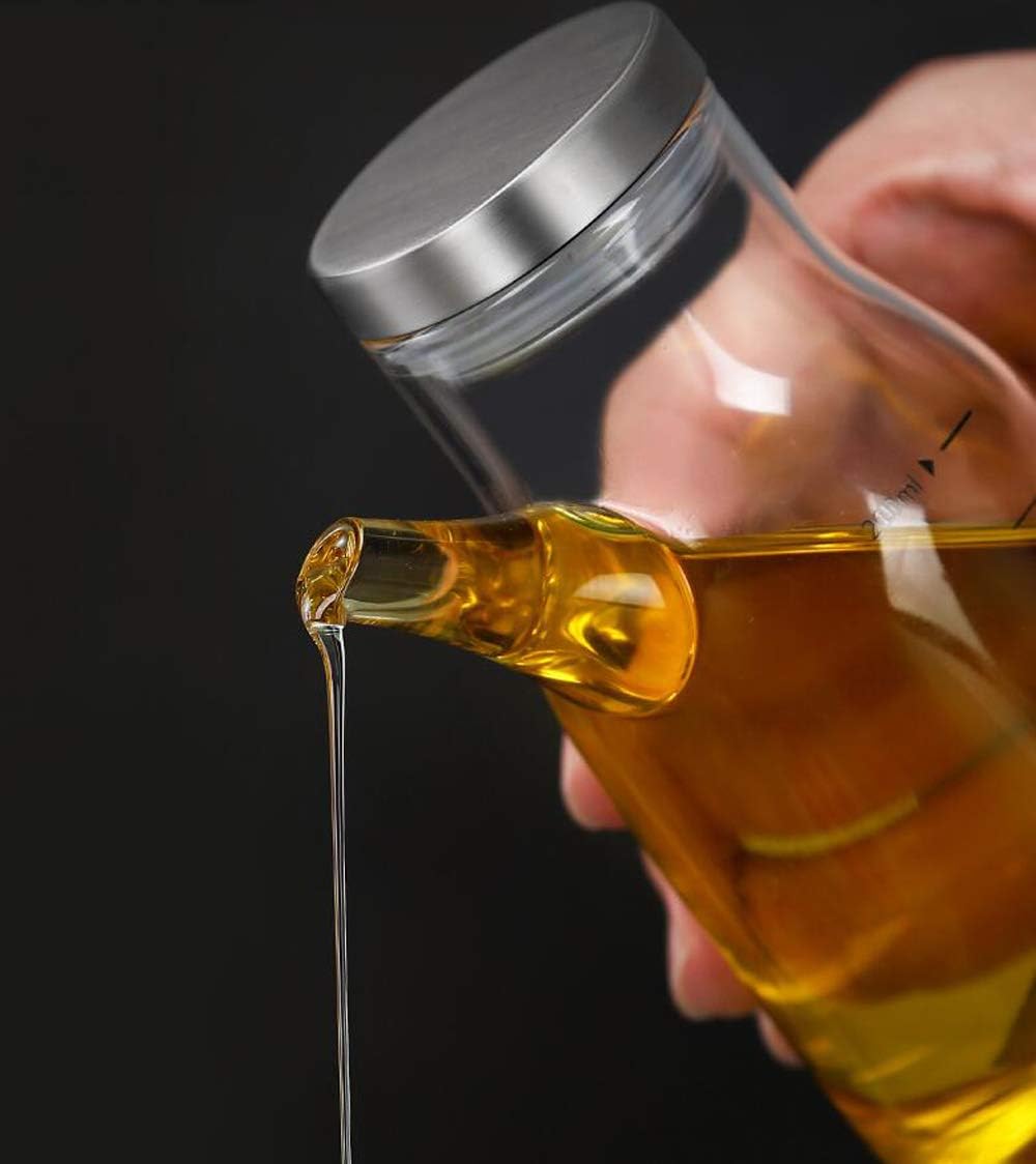 XiaoShenLu Olivenölspender Flasche, Glasölflasche ohne Tropf, Ölbehälter für Pflanzliches Olivenöl,