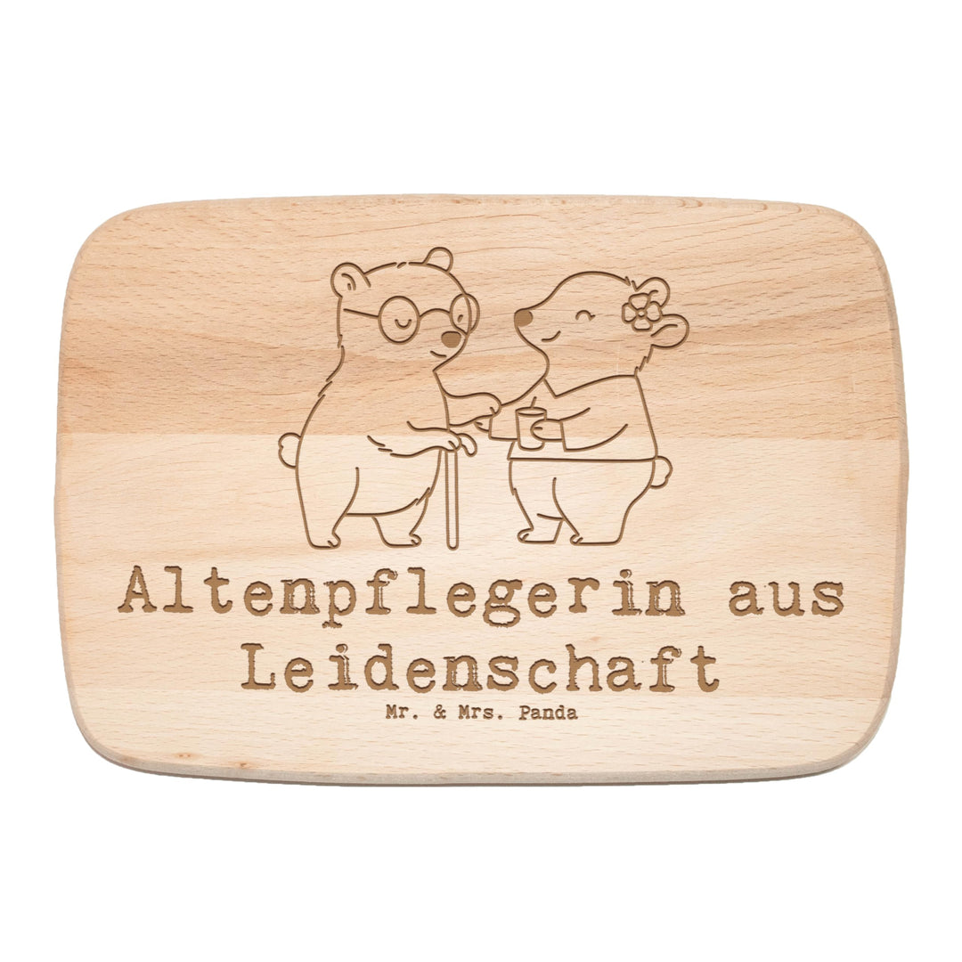 Mr. & Mrs. Panda Frühstücksbrett Altenpflegerin Leidenschaft - Geschenk, Lustig, schneidbrett, Spruc