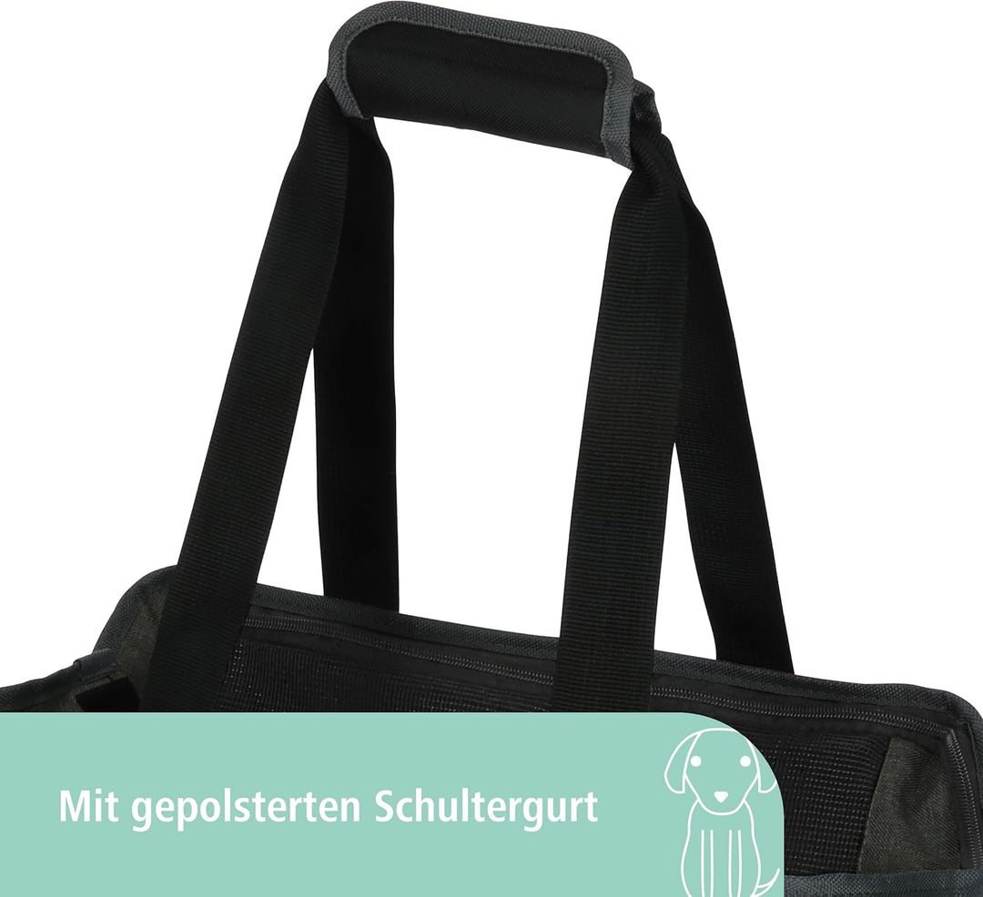 Kerbl Pet Tragetasche Vacation, Hundetasche, Transporttasche, grau, blau, 40x20x27cm, Nylon, Hunde,