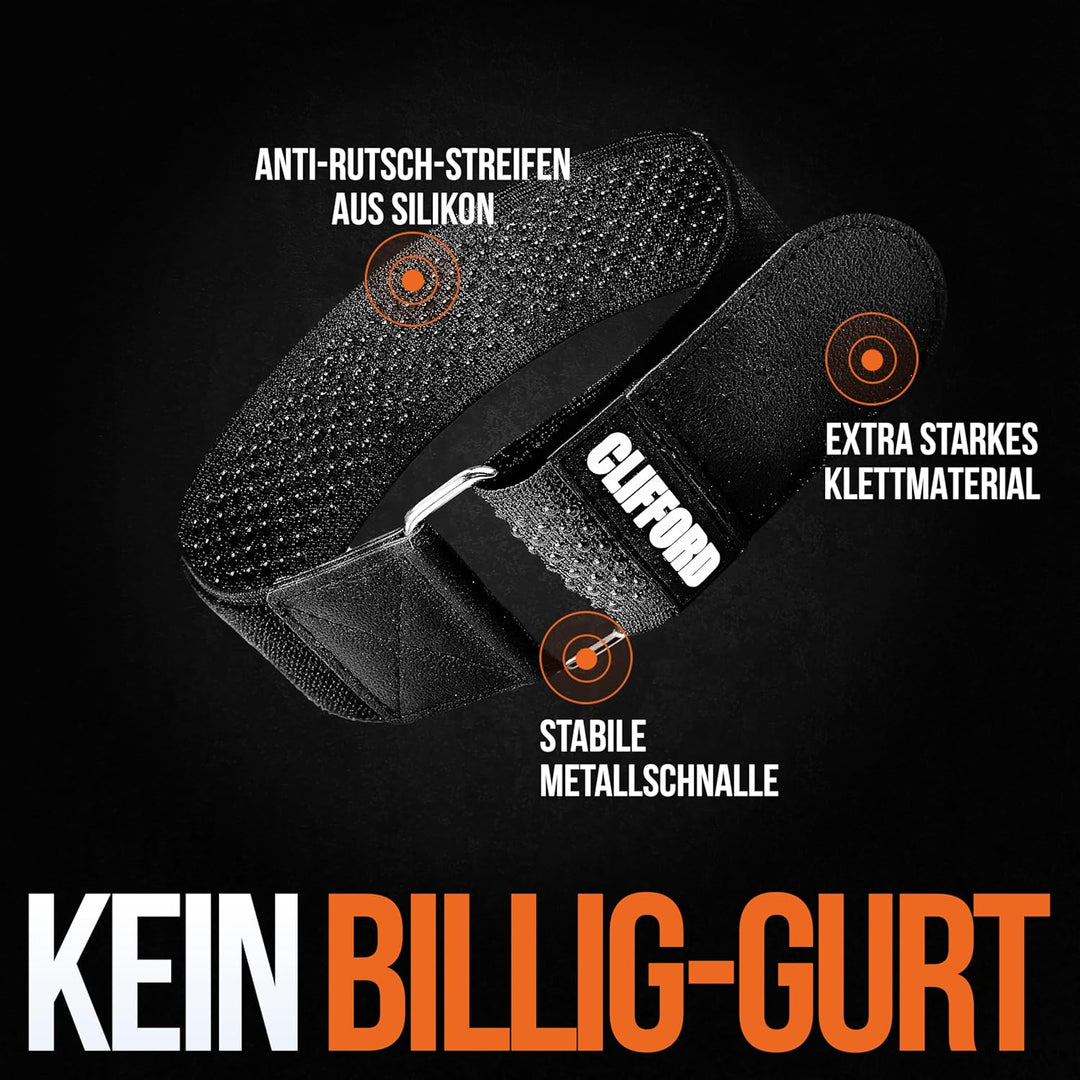 CLIFFORD Elastische Klettbänder I 50mm I Extra Breit I Klettverschluss Band für Hosenklammer Fahrrad