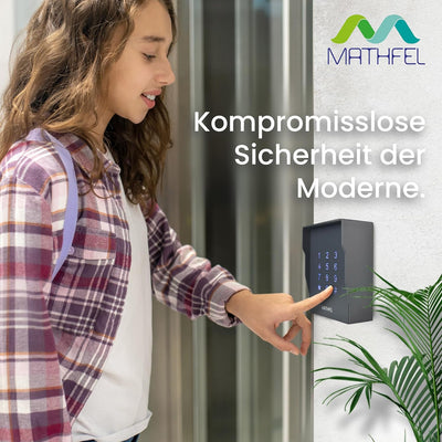 MATHFEL Vandalismusgeschütztes Zugangssystem Codeschloss Türöffner aufputz, Farbe Anthrazit… (Aufput