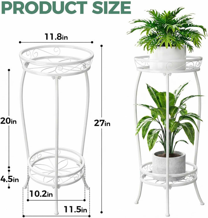 Bamworld Blumenständer Metall Pflanzenständer Blumenhocker Weis Hoch Zimmer Deko （30x30x70cm） Weiss