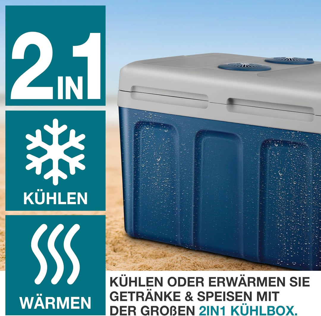 TOM 2in1 XXL Kühlbox 40l mit Kühl- und Heizfunktion – elektrische Coolbox mit Rollen – 230V & 12V St