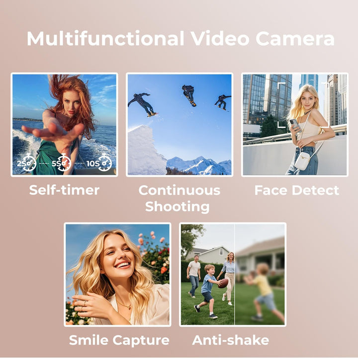 Camcorder Videokamera 2.7K Vlogging Kamera für YouTube 48MP 18X Digitalzoom Digital Camcorder mit LE