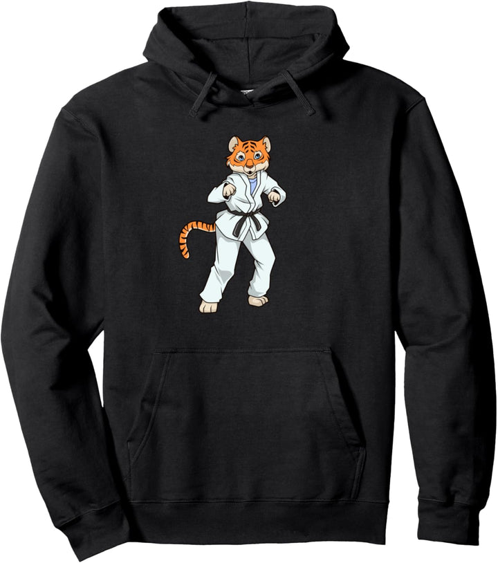 Comic Tiger macht Judo Pullover Hoodie