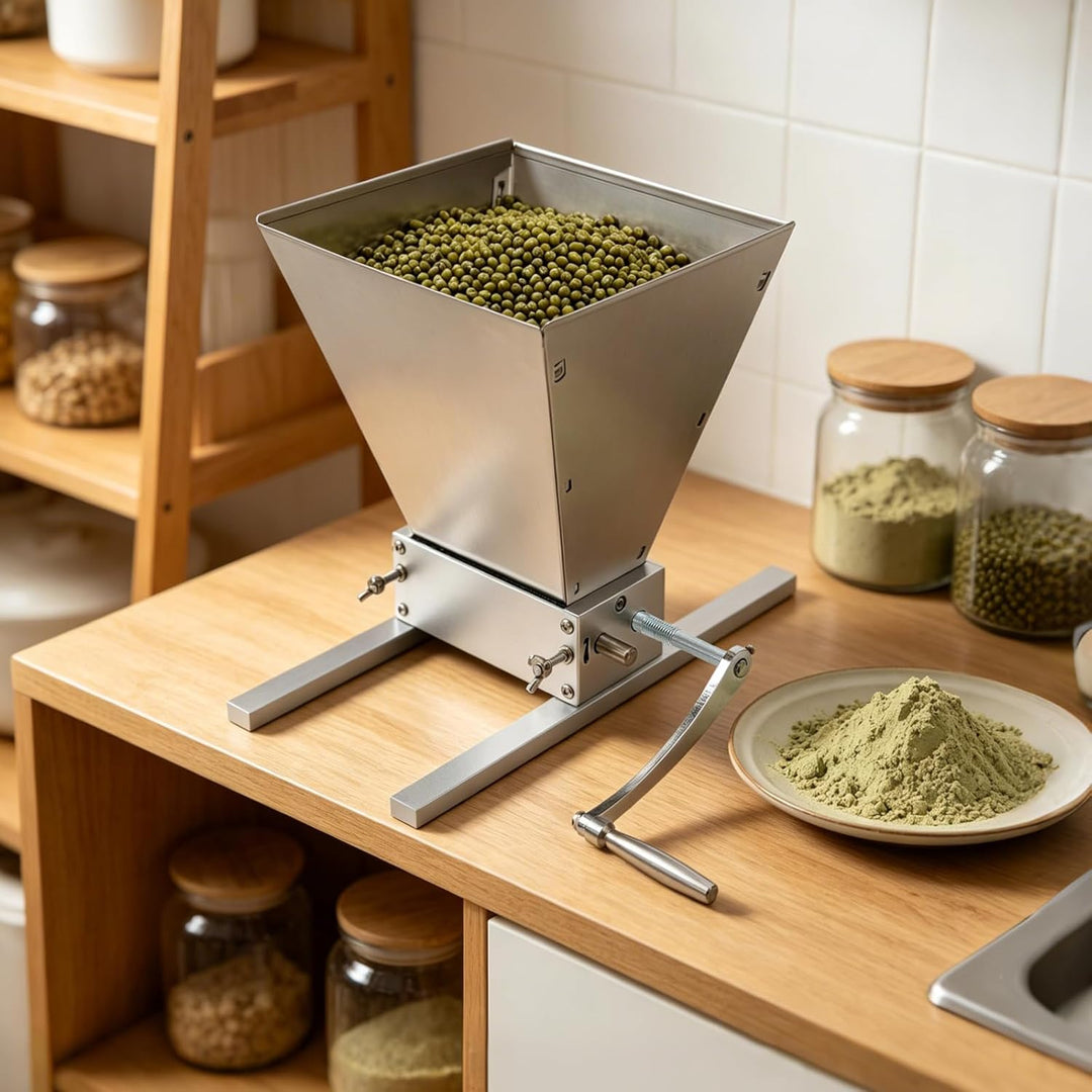 4L Manuelle Getreidemühle, Getreidequetsche für Gerste Weizen Malz Kaffee | Edelstahl Verstellbare G