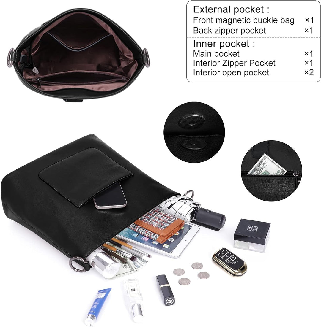 HAWEE Damen Handtasche Kunstleder Grosse Schultertasche Shopper Umhängetasche Frauen Elegante Henkel