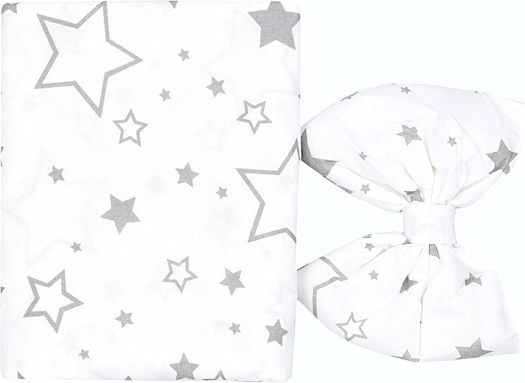 TupTam Babybett Himmel mit Schleifchen, Farbe: Graue Galaxie, Grösse: ca. 160x240 cm ca. 160x240 cm