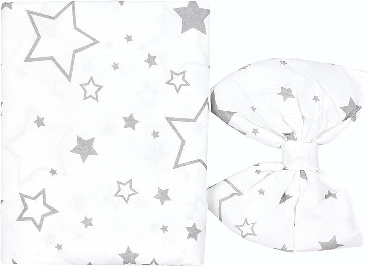 TupTam Babybett Himmel mit Schleifchen, Farbe: Graue Galaxie, Grösse: ca. 160x240 cm ca. 160x240 cm