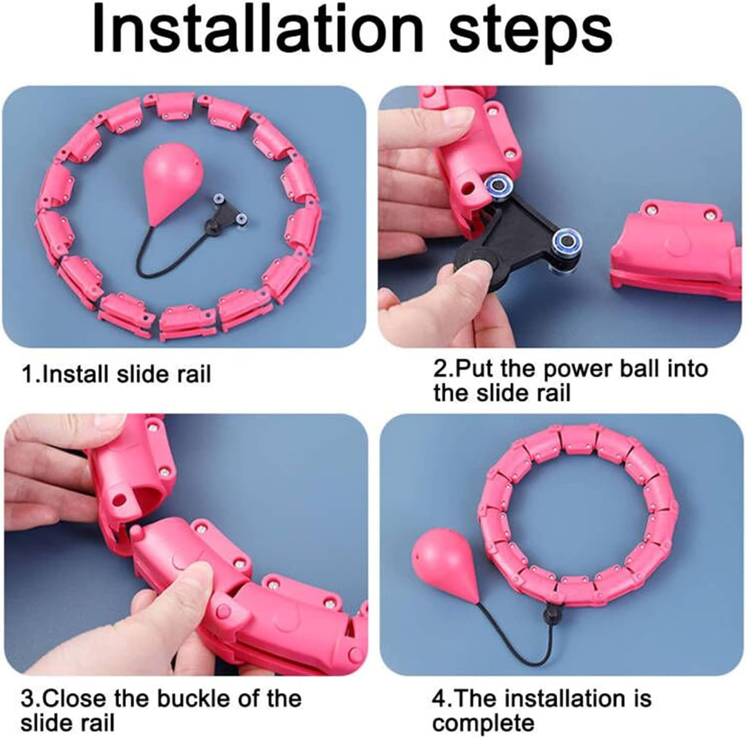 Pterygoid Hula Fitness Reifen Erwachsene & Kinder, Smart Fitness Reifen zur Gewichtsreduktion, 24 Ab