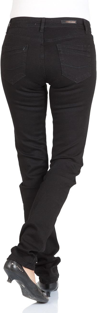 Cross Damen Slim Jeans 27W / 30L Schwarz (Black 155), 27W / 30L Schwarz (Black 155)