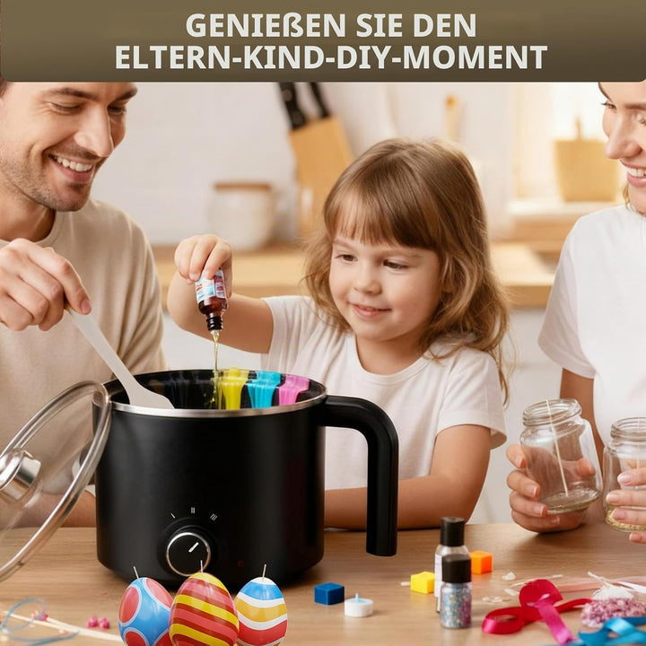 ExKeen Elektrischer Wachsschmelztopf, 1.8L Wachsschmelzer für die Kerzenherstellung mit 150 Zubehört
