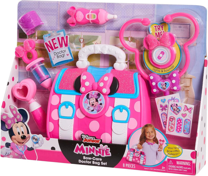 Mickey & Minnie Minnie, Doktorkoffer, 8 Zubehörteile, mit Sound- und Lichtfunktionen, Spielzeug für