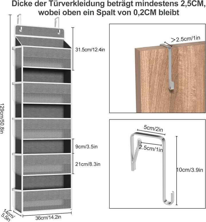 FCHERP Hängeorganizer Mit 5 Fächern,Tür Organizer Hängend,Hängeaufbewahrung,Regal Organizer bei Gros