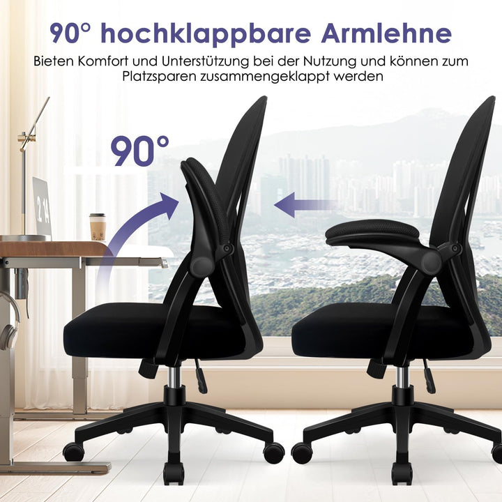 Topiake Bürostuhl,Schreibtischstuhl Bürostuhl Ergonomisch mit Einstellbarer Lendenstütze,klappbaren