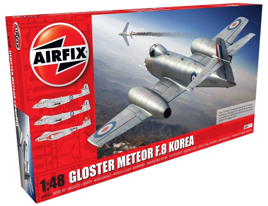 Airfix A09184 1/48 Gloster Meteor F8, KoreaKrieg Modellbausatz, Grau