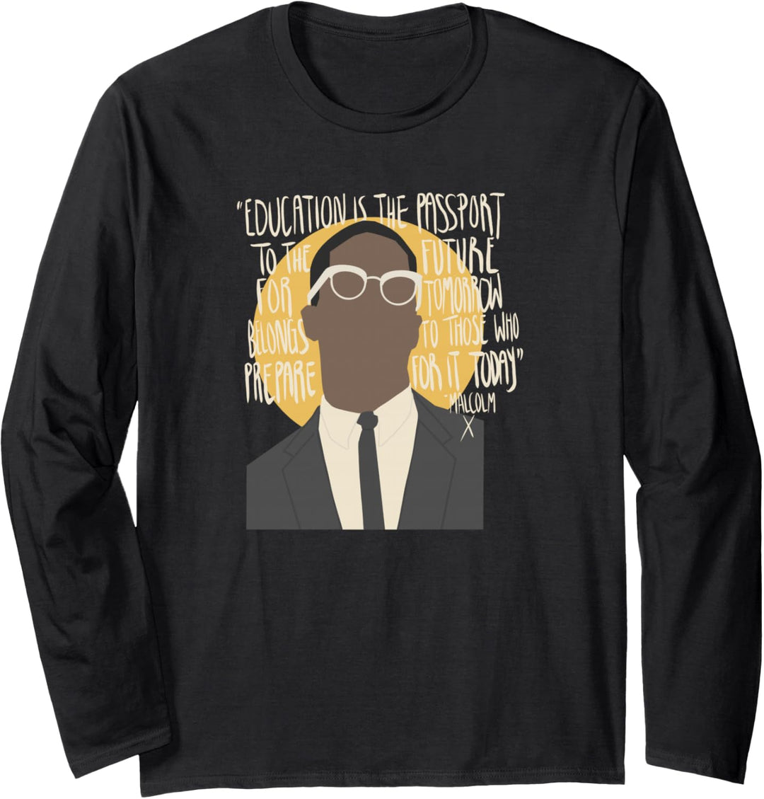Malcom X Education Langarmshirt