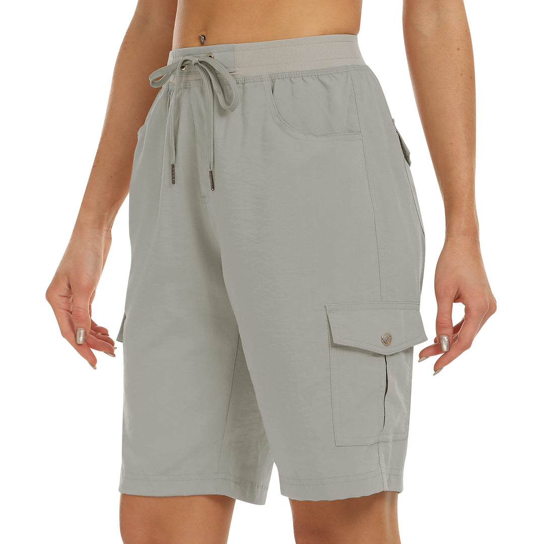 JINSHI Shorts Damen Sommer Cargohose Kurze Wanderhose Outdoor Schnelltrocknend Freizeithose mit Mehr