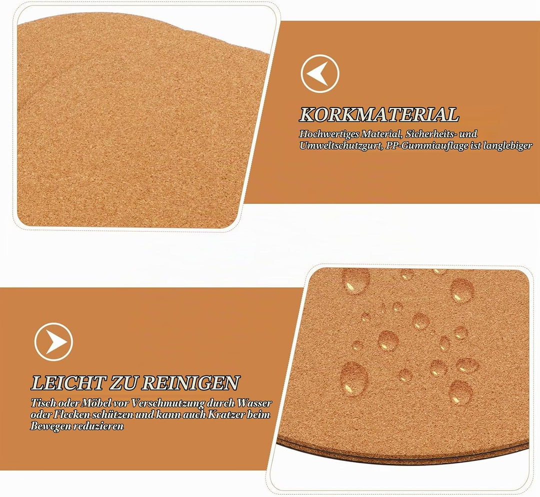 YARNOW Korkuntersetzer für Pflanzen 2 Stück, Runde Topfuntersetzer aus Kork mit PP-Folie, 30 cm x 4,