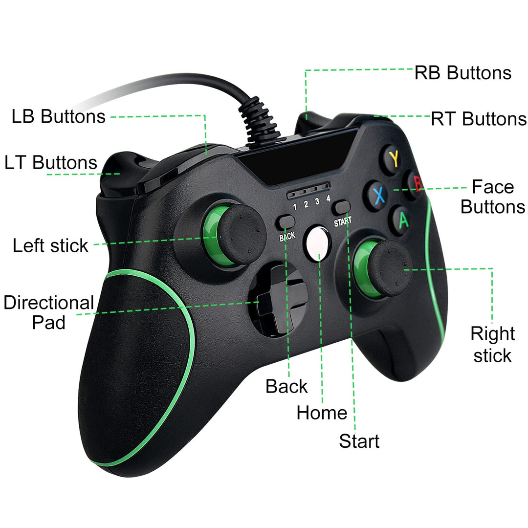 OSTENT Wired USB Controller Joystick Gamepad für Microsoft Xbox One/Xbox One S/Windows PC Laptop Far