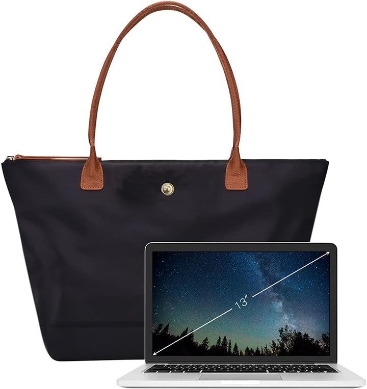 GM LIKKIE Schultertasche für Damen, Nylon, Top-Griff, faltbare Wochenend-Hobo-Handtasche Schwarz 2,