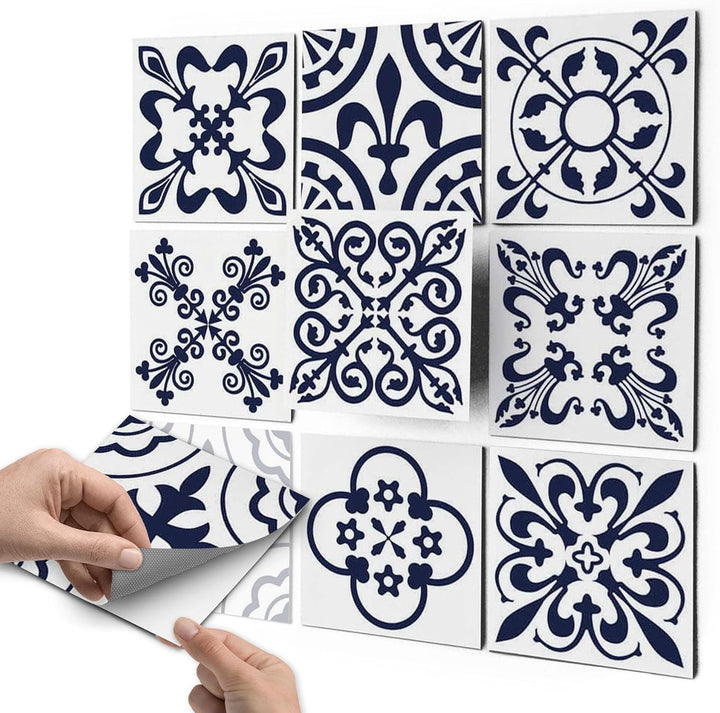 40 Stück Fliesenfolie für Küche und Bad 10x10 cm - Mosaikfliesen, Fliesensticker - selbstklebende Fl