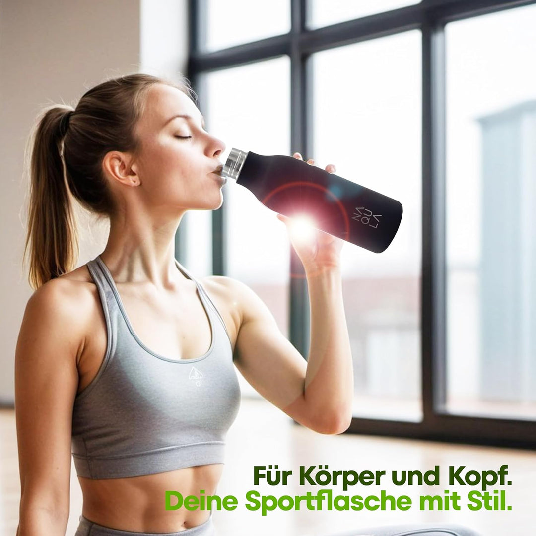 Thermosflasche Edelstahl 500ml. BPA Frei. Auslaufsicher. Modern. Stilvolle Trinkflasche. Minimalisti