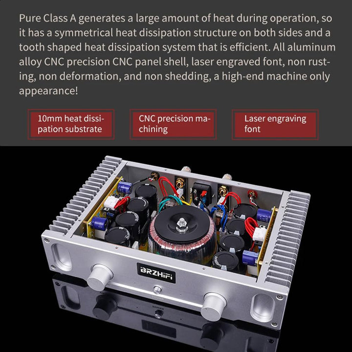 A1S Reiner Class A Verstärker 20W×2 2.0 Kanal HiFi Stereo Audio Endverstärke (Silber)