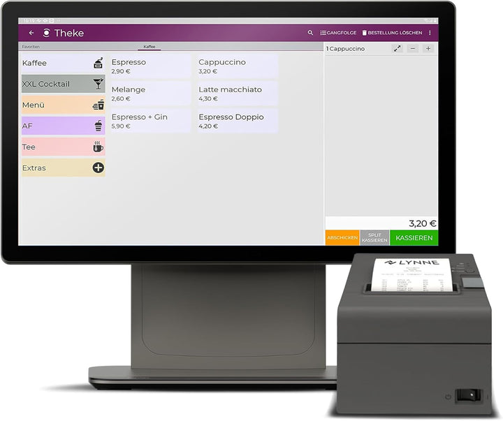 Registrierkasse Kassensystem - Finanzamtkonform 2022 - TSE ready - integrierter Bondrucker - Gastron