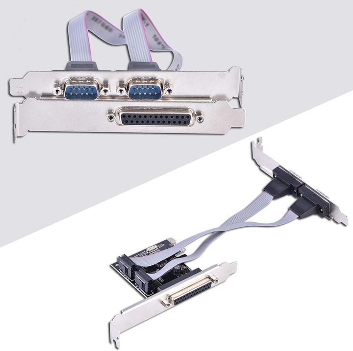 2 Port Serielle RS232 PCI Express Schnittstellenkarte,PCI-E zu Dual RS-232 Serial Port+1 DB25 Parall