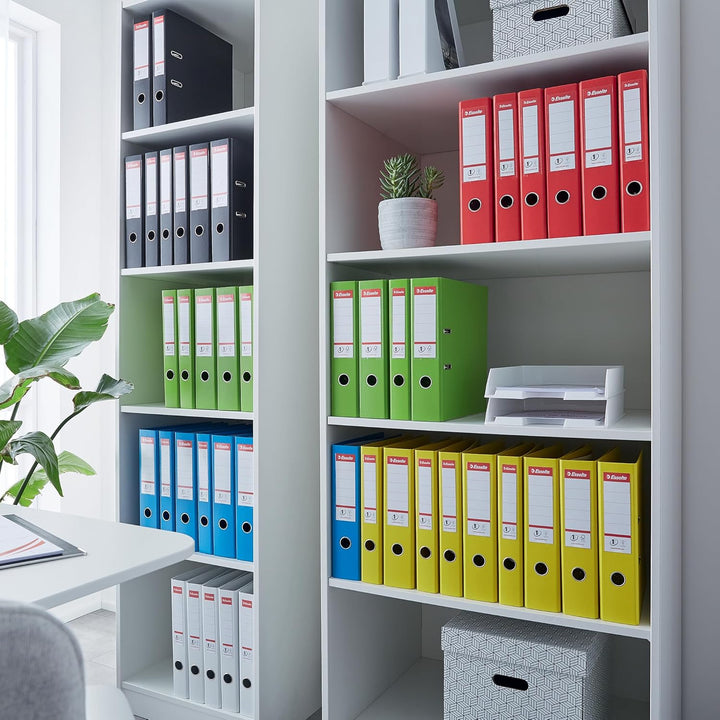 Esselte Ordner breit, DIN A4, 10er Pack, 7,5 cm Rückenbreite, Kunststoff-Ordner, Schwarz, Vivida, 81