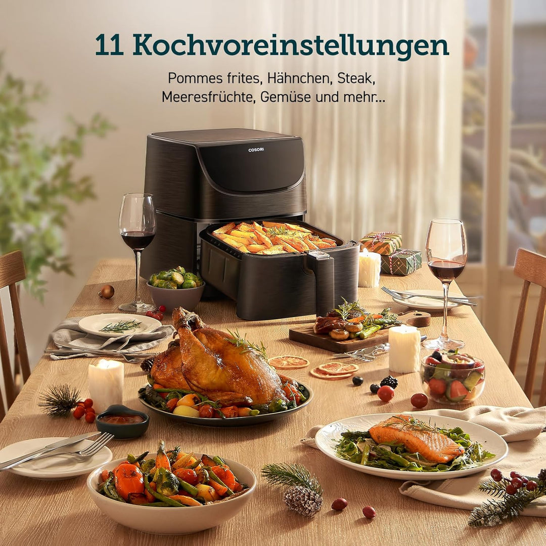 COSORI Heissluftfritteuse 5,5L XXL Friteuse Heissluft Fritteusen ohne Öl, Airfryer mit Digitalem LED