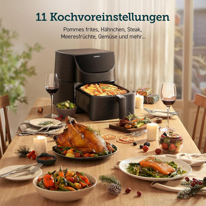 COSORI Heissluftfritteuse 5,5L XXL Friteuse Heissluft Fritteusen ohne Öl, Airfryer mit Digitalem LED
