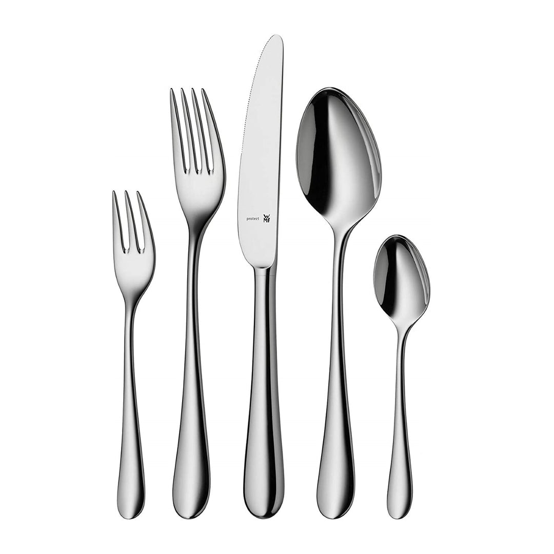WMF Merit Besteck Set 12 Personen, Essbesteck 60 teilig, Hohlheftmesser, Cromargan Protect poliert,