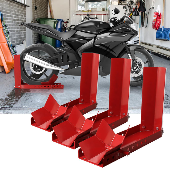Eulenke 3 Stück Motorrad Vorderradklemme, Motorradwippe für 8-24 Zoll, Motorradständer mit 9 Ankerbo