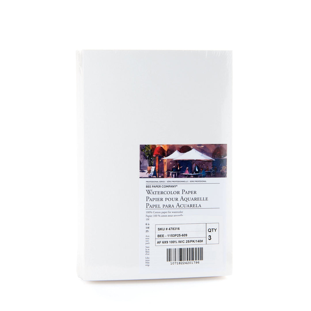 Bienenpapier, 15,2 x 22,9 cm, Aquarellpapier, 63,5 kg, 50 Blatt 6-inch x 9-inch, 50 Sheet Pack, 6-in