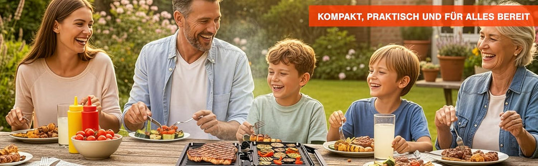 Kontaktgrill 2-in-1 – Kontakt- & Flächengrill mit Temperaturregelung – Antihaftplatten, Edelstahlgeh