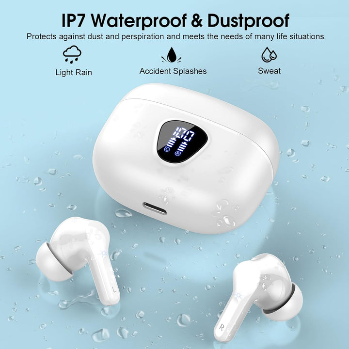 Bluetooth Kopfhörer, Kopfhörer Kabellos Bluetooth 5.4 In Ear, 4 ENC Noise Cancelling Mic Ohrhörer, H