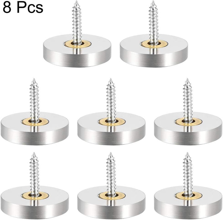 sourcing map 8Stk Spiegel schraube Dekorative Kappen abdeckung Nägel Edelstahl Poliert 25 mm 25mm, 2