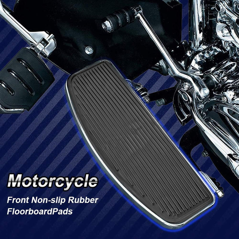 KATUR Black Front Rubber Rider Insert Trittbretter Trittbrett für Harley Touring Electra Glide Touri