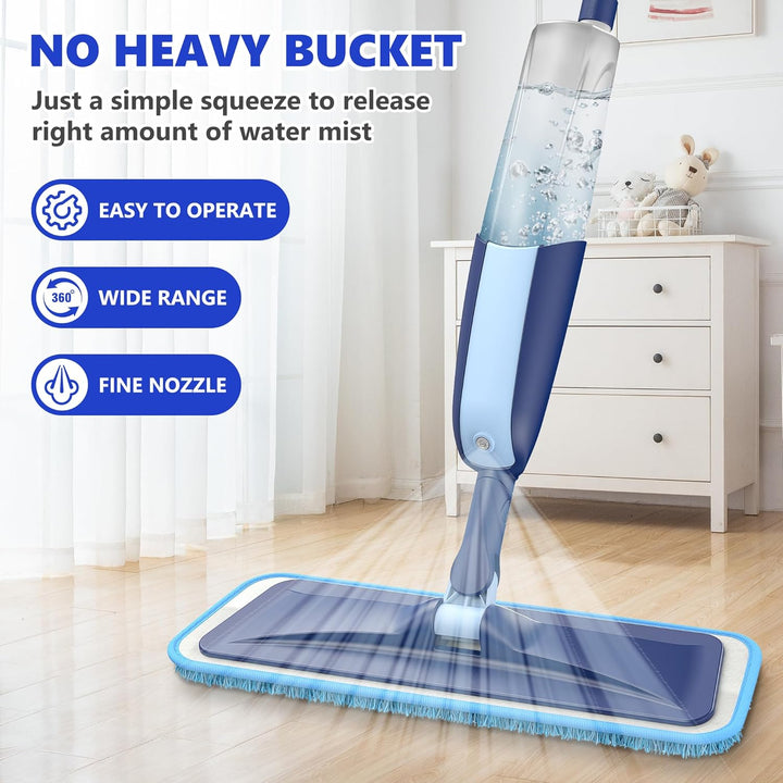 Sprühwischer Bodenwischer mit Sprühfunktion, MANGOTIME Wischer mit Sprühfunktion Spray Mop wischmopp