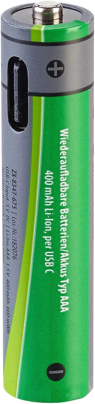tka Köbele Akkutechnik Akku: 16er-Set wiederaufladbare Batterien Typ AAA, 600 mWh, Laden per USB-C (