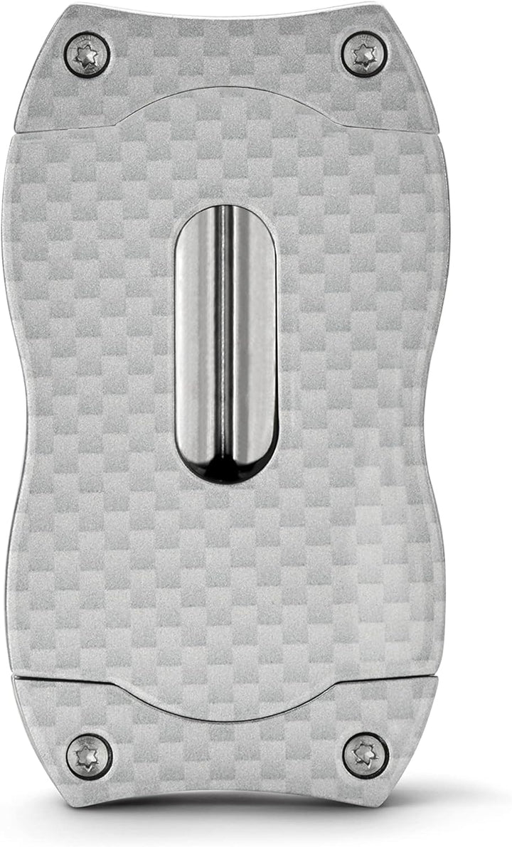 Colibri V-Cut Zigarrenschneider | Graues Kohlefaserdruck | Federauslöser | Tiefer 7mm V-Schnitt | Bi