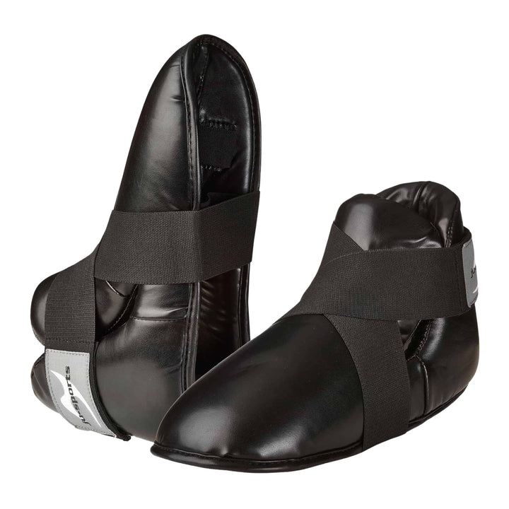 Ju-Sports Fussschutz - schwarz I Gepolsterter Kampfsport &amp; Kickboxen Fussschutz mit Klettband &amp; Zehe