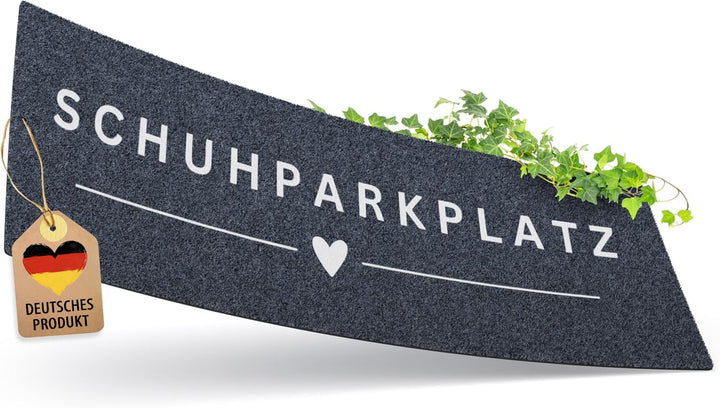 Schuhparkplatz Fussmatte 100x35cm Grau I Waschbare & rutschfeste Indoor-Schuhmatte & Abtropfmatte I