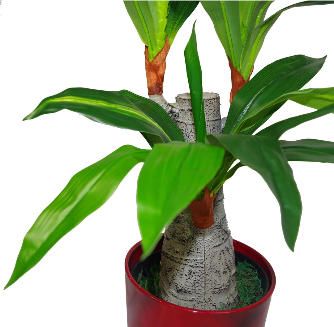 Leaf Design UK Künstliche Pflanze, breiter Stamm mit DREI Zweigen, Kunststoff, 75 cm, Schwarz
