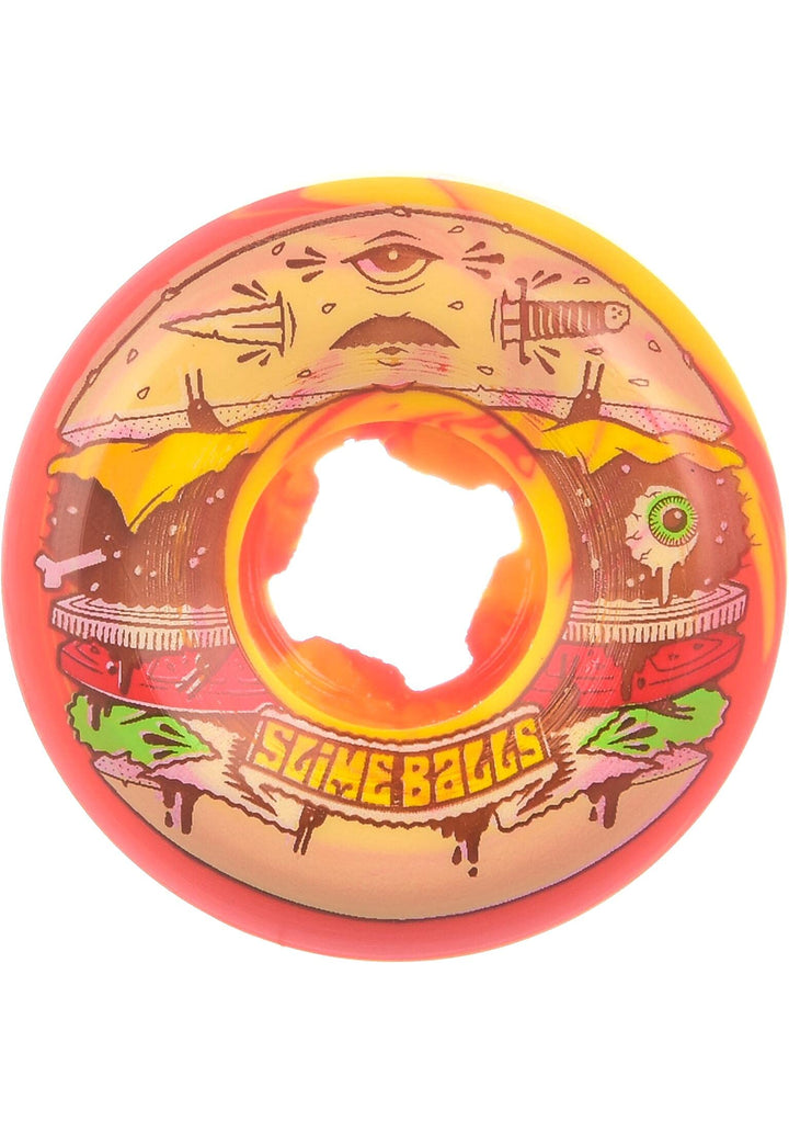 Slime Balls Skateboard Wheels Jeremy Fish Burger Speed Balls 56 mm 99A rot gelb